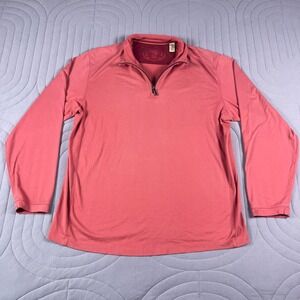 Tommy Bahama Island Modern Fit 1/4 Zip Coral Men XL Long Sleeve Pullover Shirt